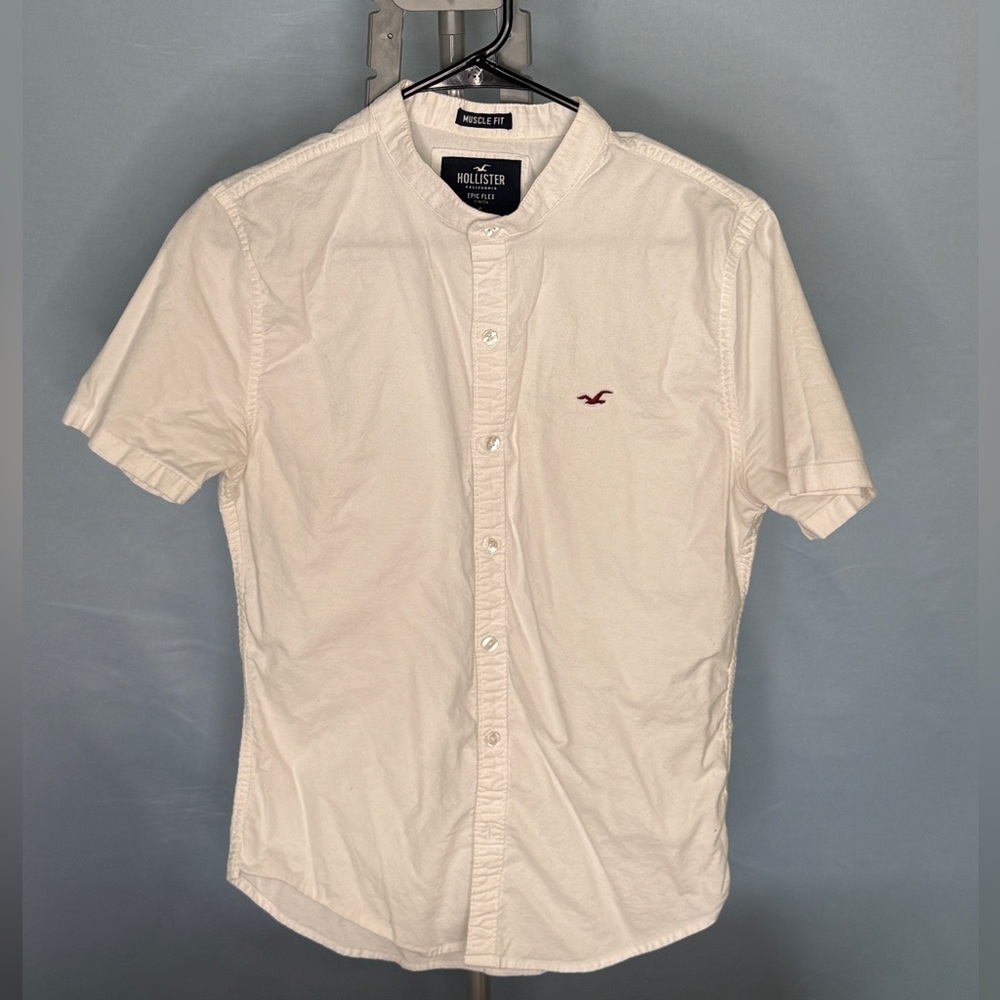 Hollister White Button-Up Shirt